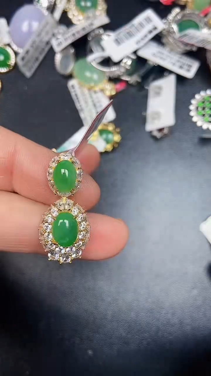 银S925镶嵌戒指翡翠2460