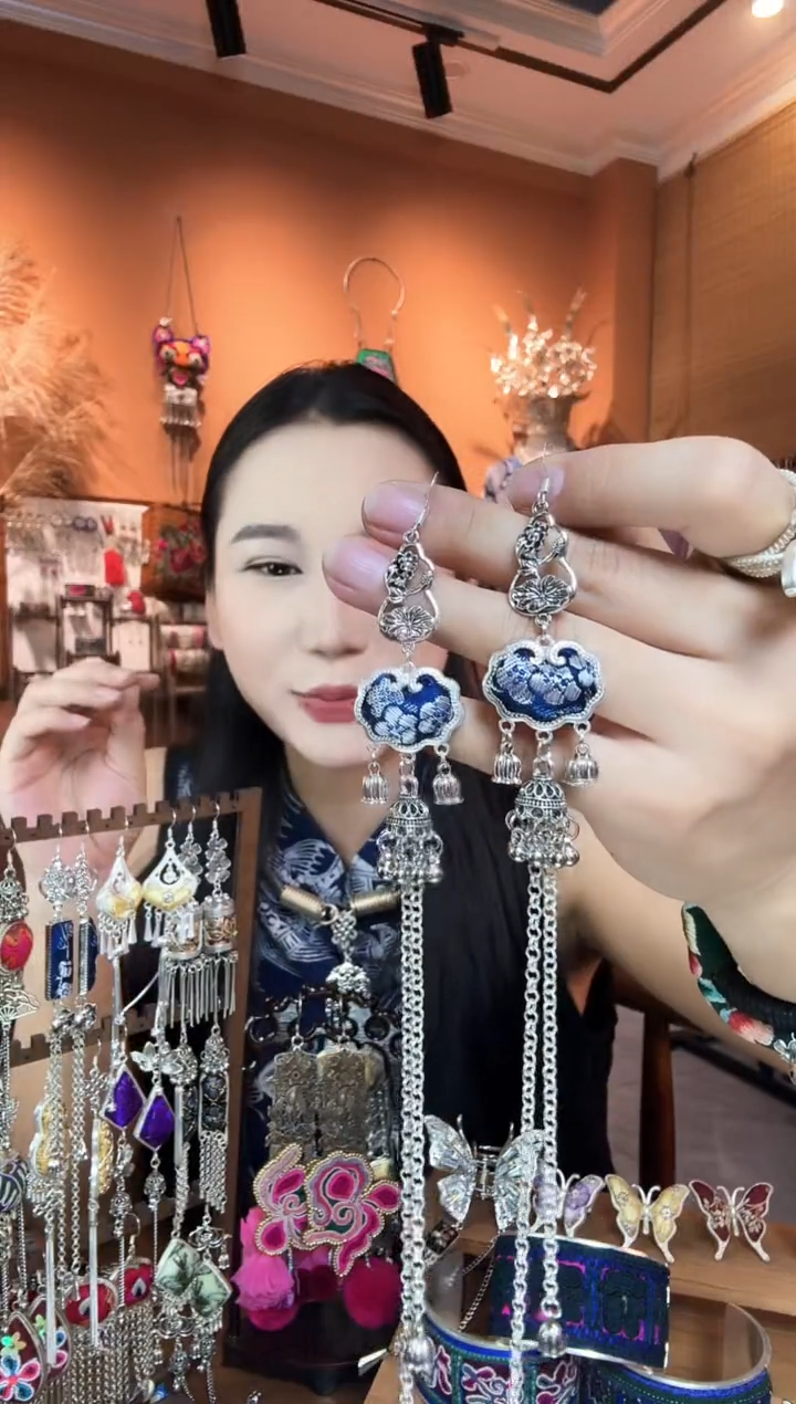 刺绣纯手工民族风耳环