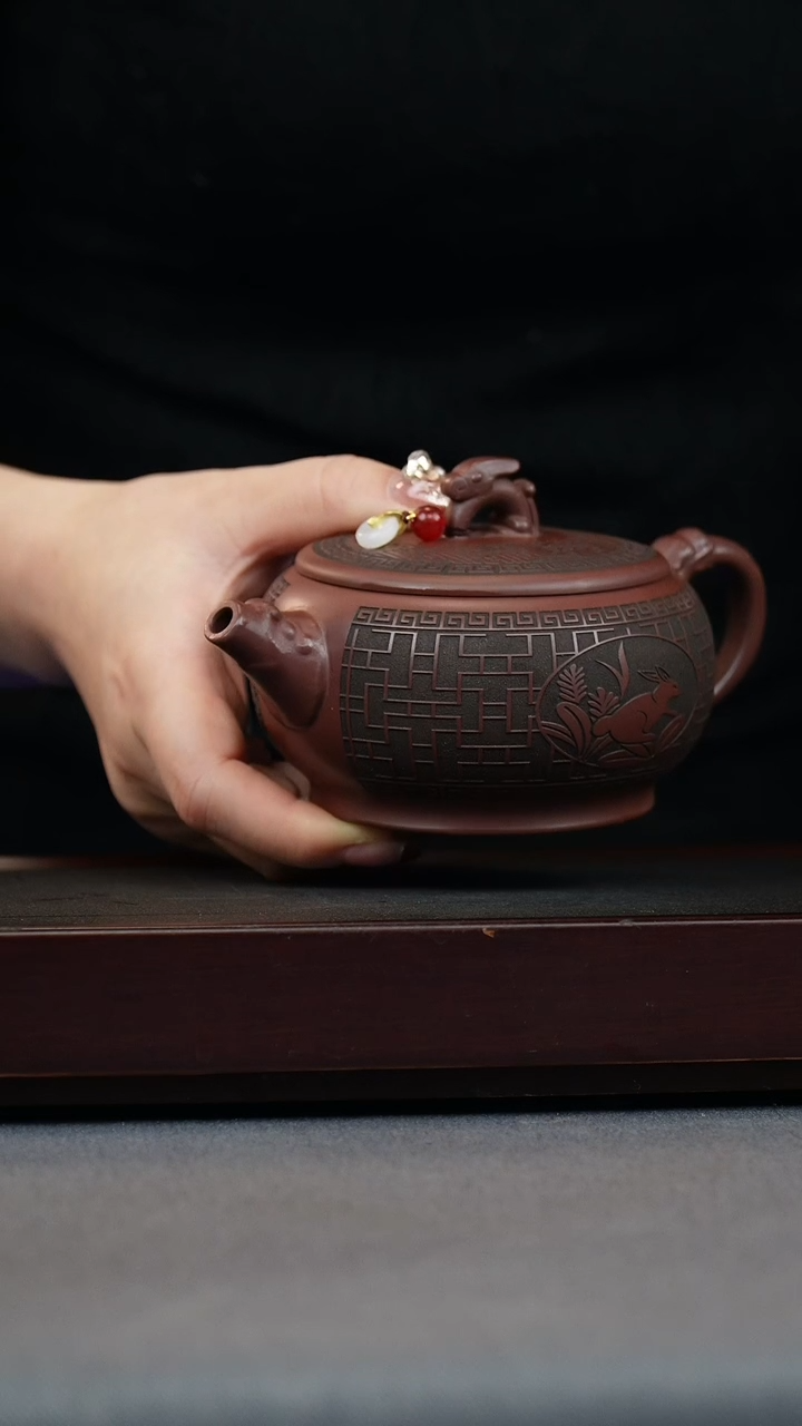 【闪购商品】紫砂茶壶底槽清 玉兔