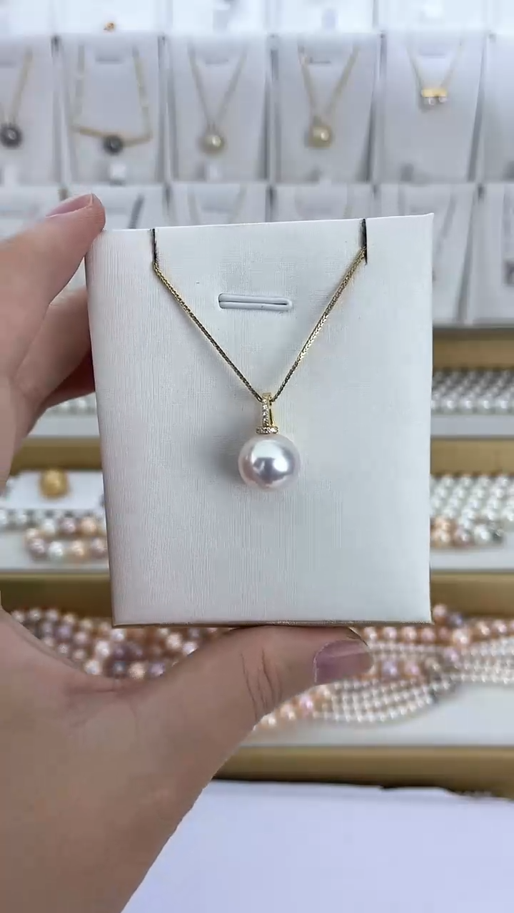 【闪购商品】淡水珍珠颈饰未镶嵌05天然极光珍珠樱花粉奶嘴吊坠