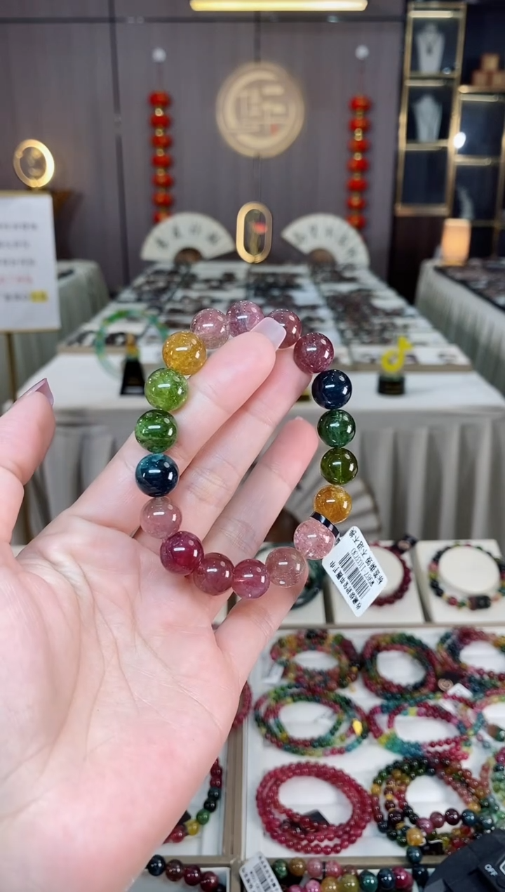 未镶嵌老矿碧玺单圈手串11mm+碧玺hon多样性发货一条