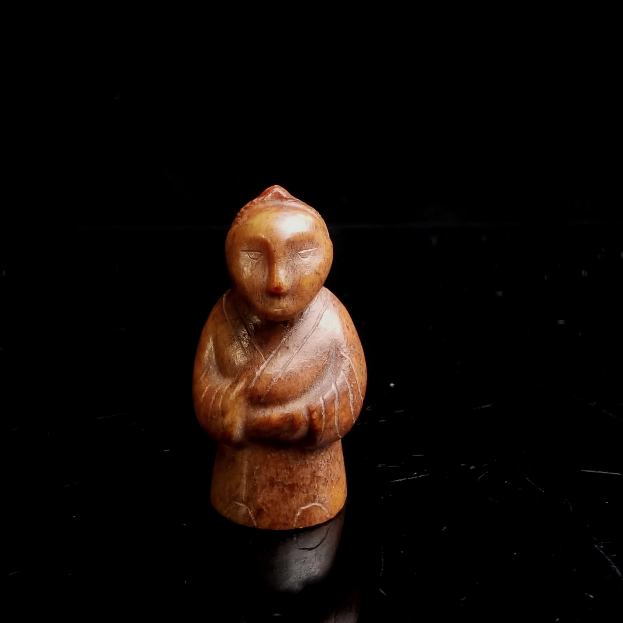 明代和田玉玉人俑-CS