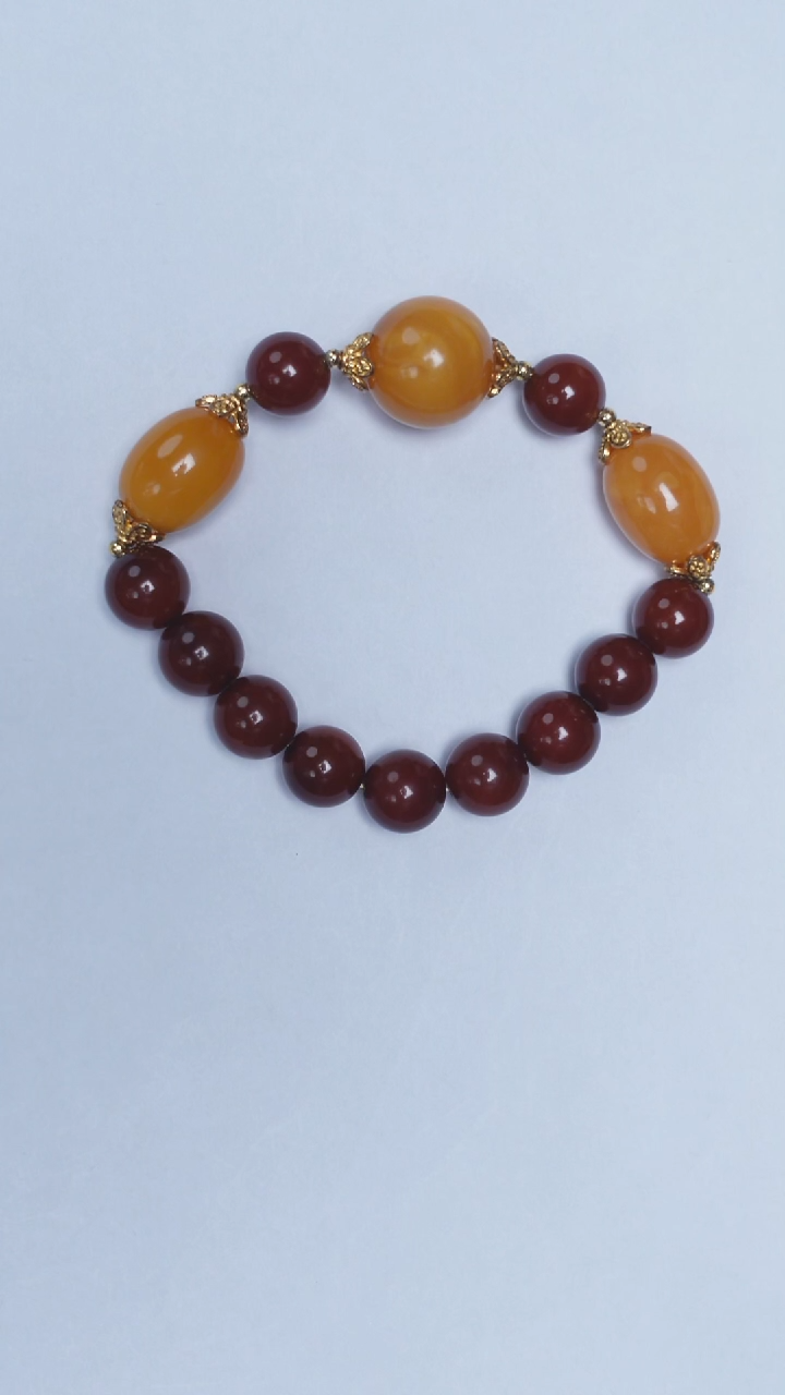 手链琥珀未镶嵌古董蜡花蜡手串
