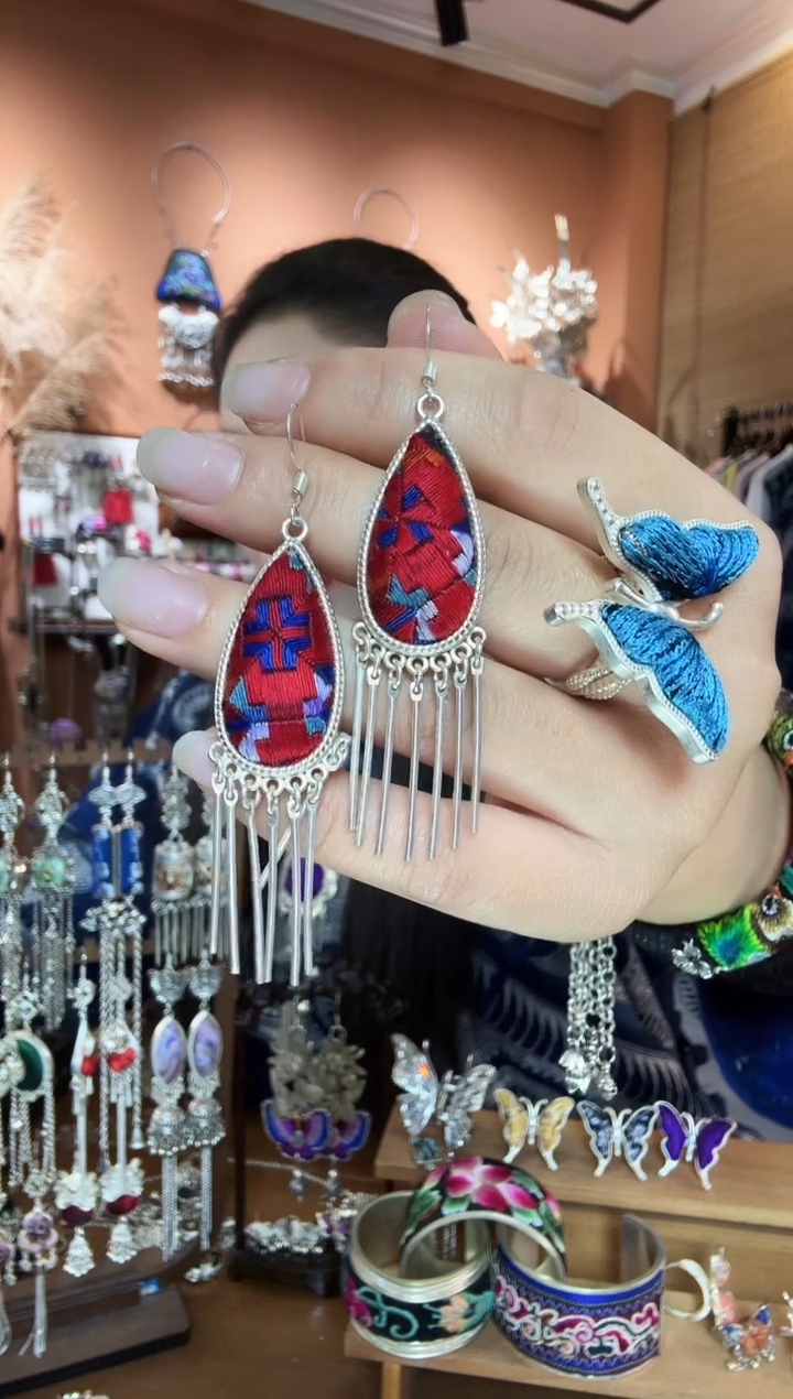 刺绣纯手工民族风耳环