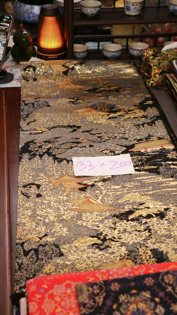 【西阵织登鹳雀楼单面】中国风干泡织锦茶席33*200