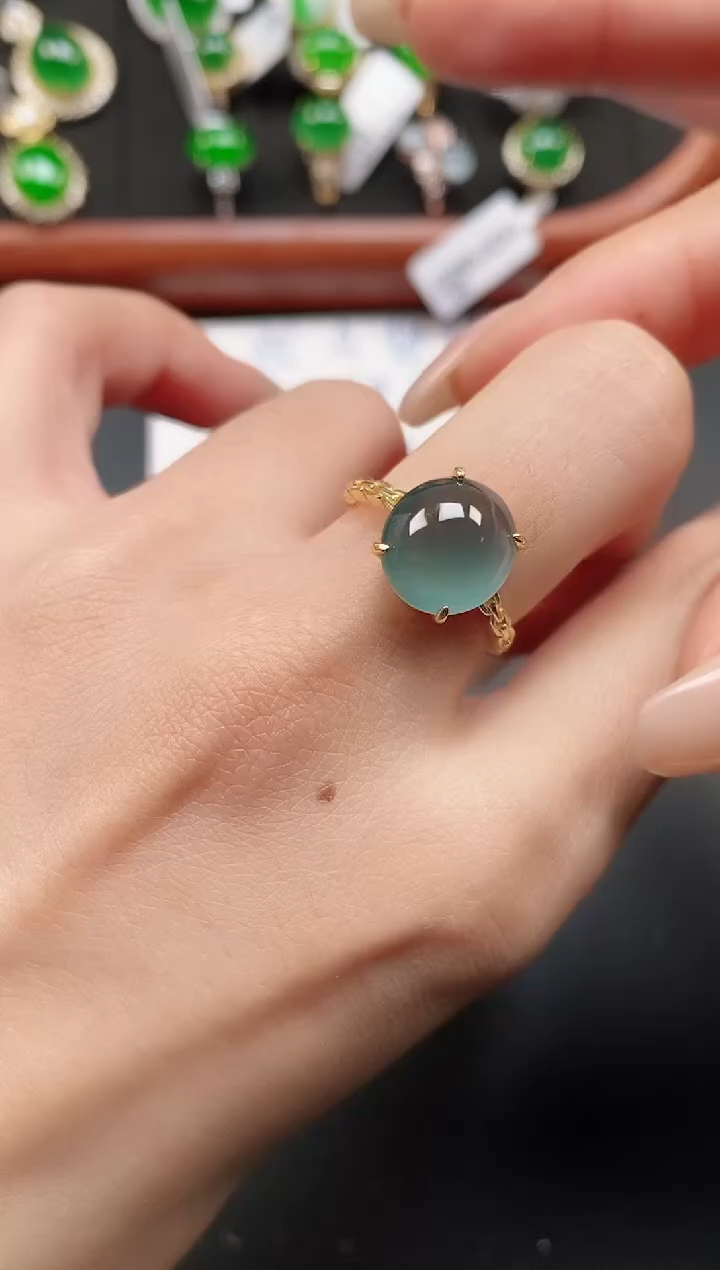 银S925镶嵌戒指翡翠111