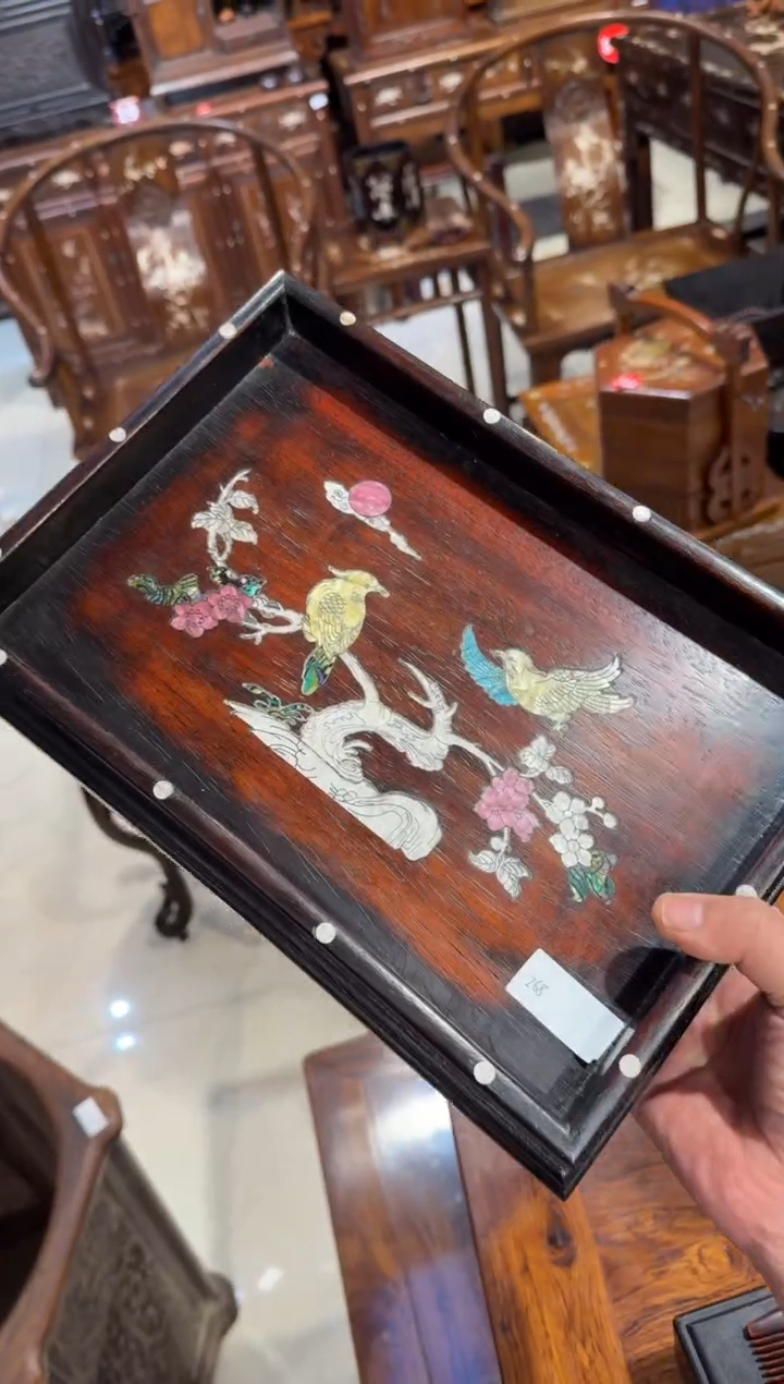 木紫檀 树鸟长茶盘 268