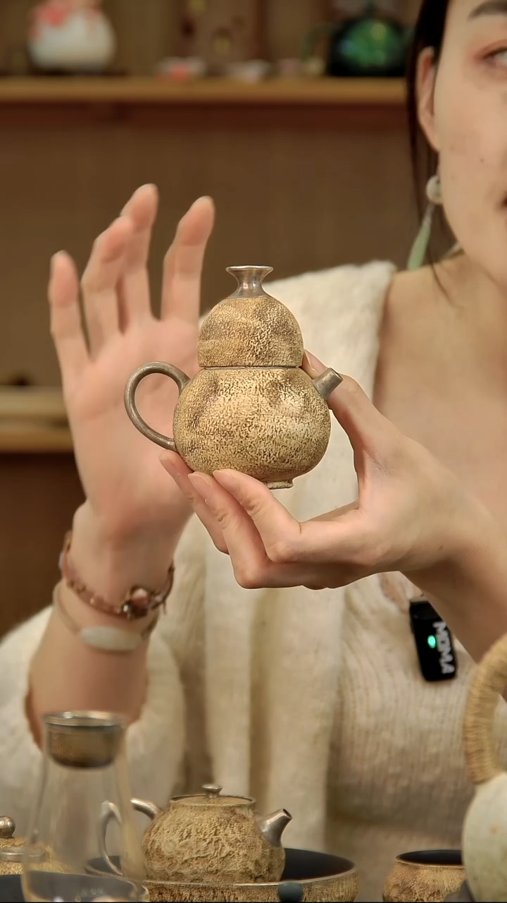 言野手作 粉引仿古葫芦壶套装