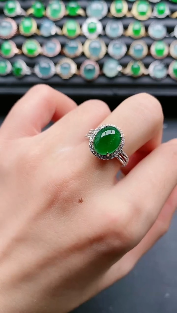 【闪购商品】翡翠戒指银S925镶嵌111111111
