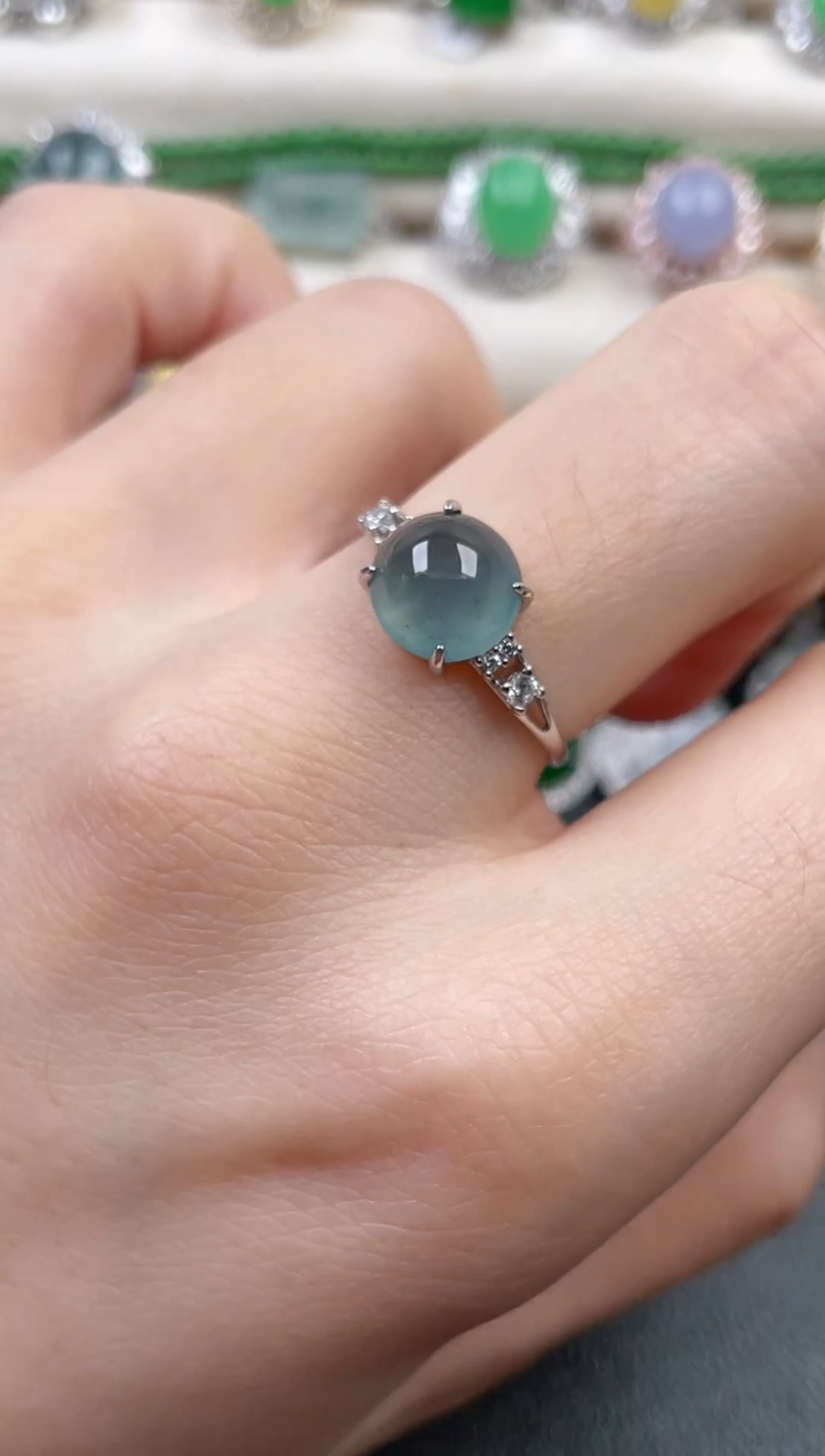 银S925镶嵌戒指翡翠12