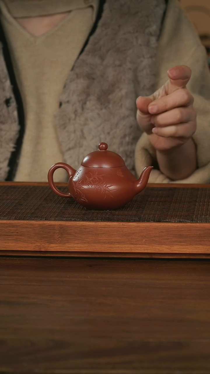 【闪购商品】紫砂茶壶 梨形壶 朱泥 全手工 容量150cc