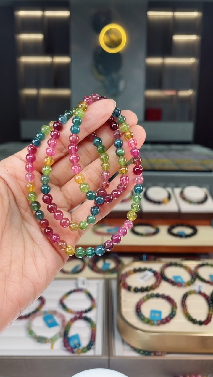 【闪购商品】碧玺三圈手串未镶嵌（多样性发一条）Q 