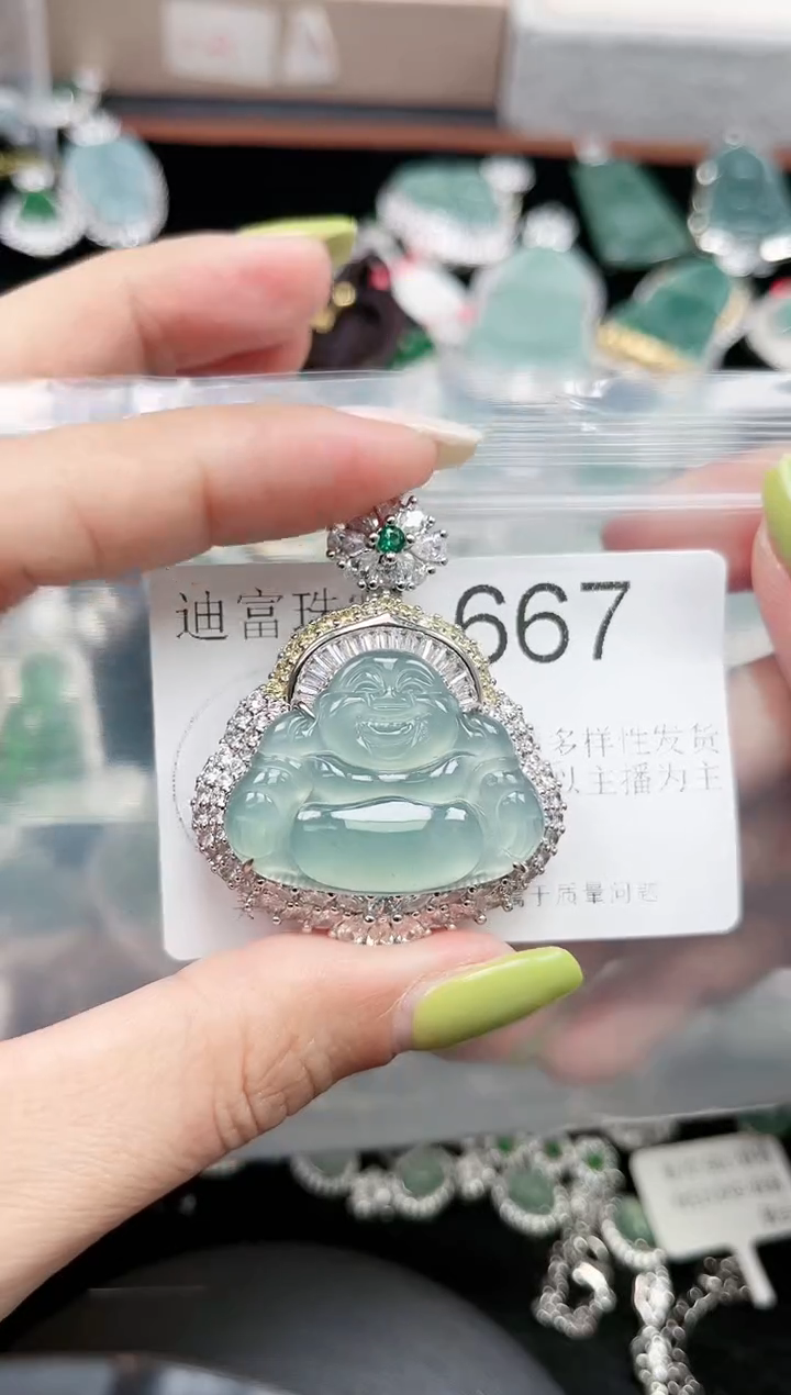 【闪购商品】翡翠颈饰未镶嵌667赠皮绳