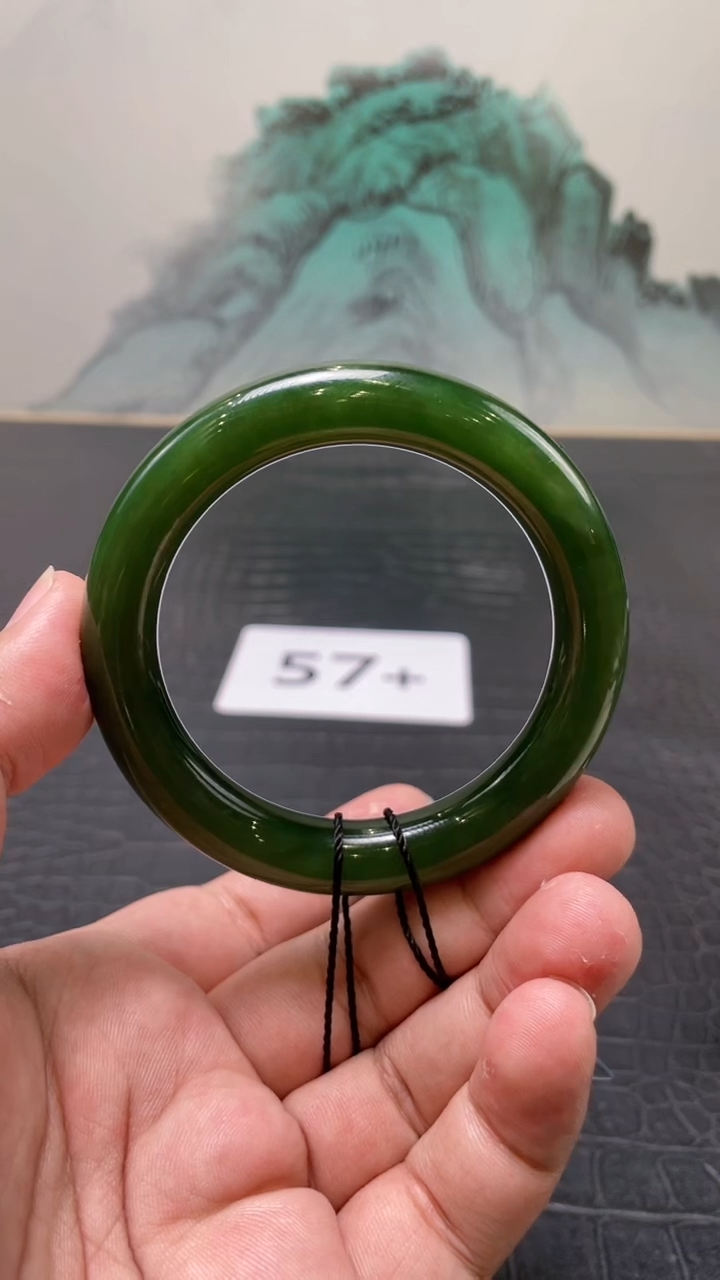未镶嵌手镯和田玉（碧玉）七***猫57+