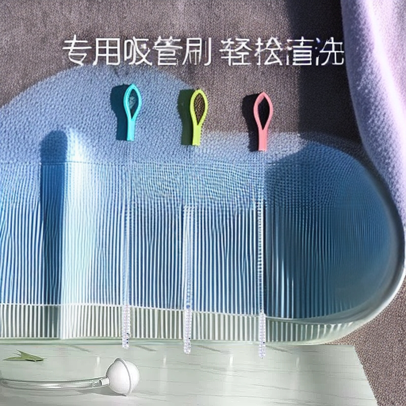 带柄吸管刷试管刷奶瓶水杯通用清洗螺旋导毛刷尼龙刷透明奶嘴刷