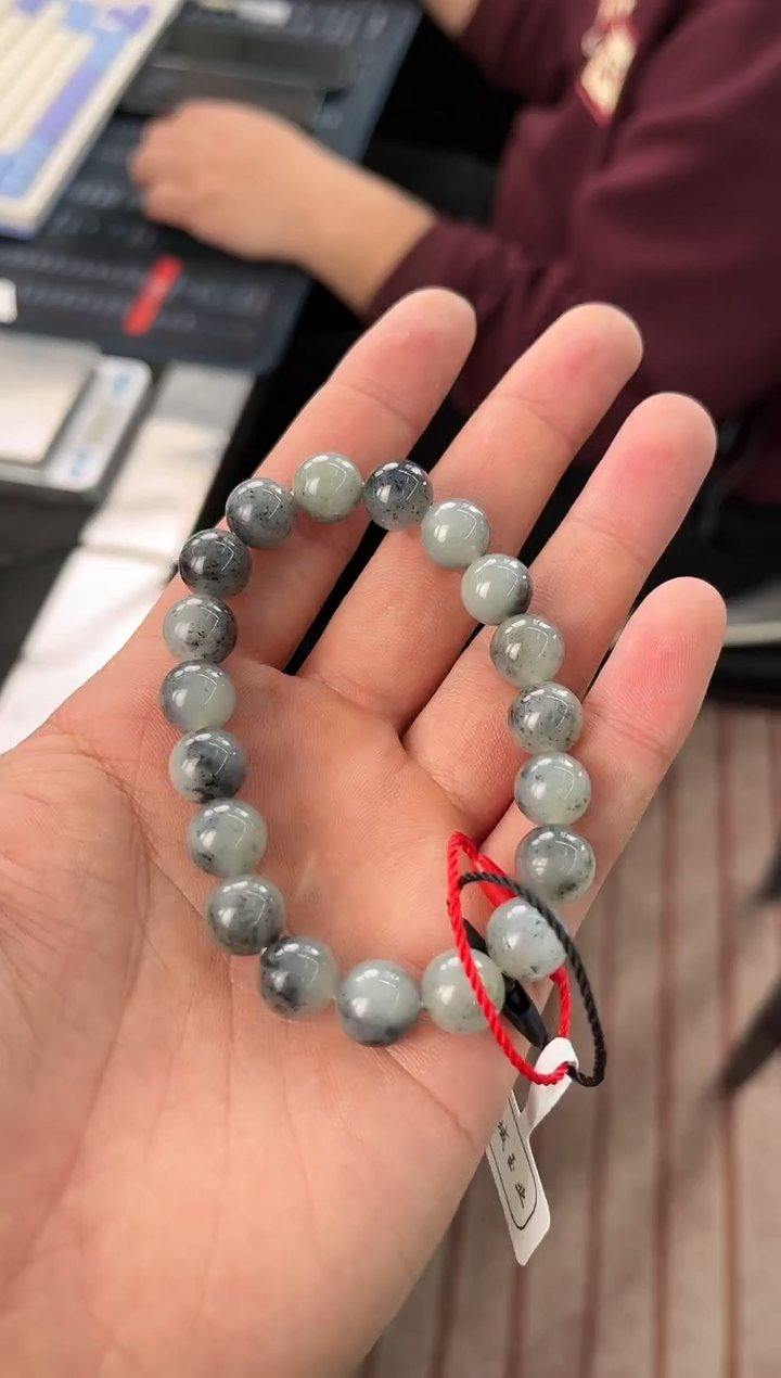 【闪购商品】和田玉未镶嵌手串且末金山青花手串卡10微色差