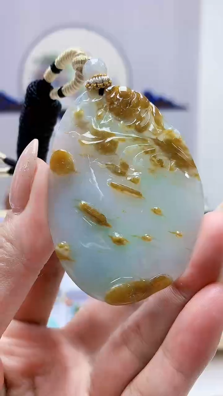 未镶嵌定制翡翠4898MM-毛货挂件86