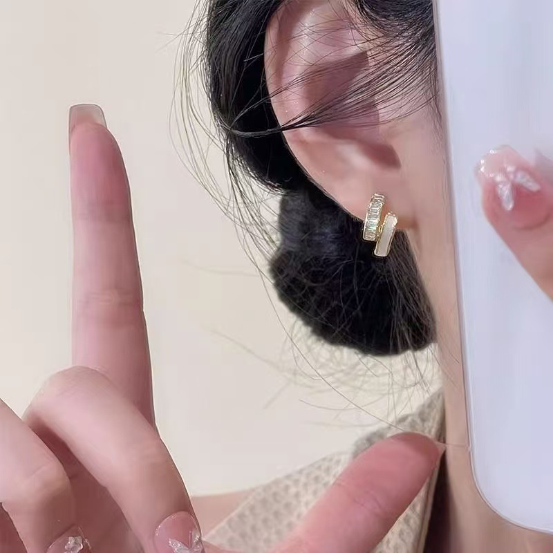 铜合金耳饰 双层耳环轻奢甜美高级感时尚气质耳饰女N3199