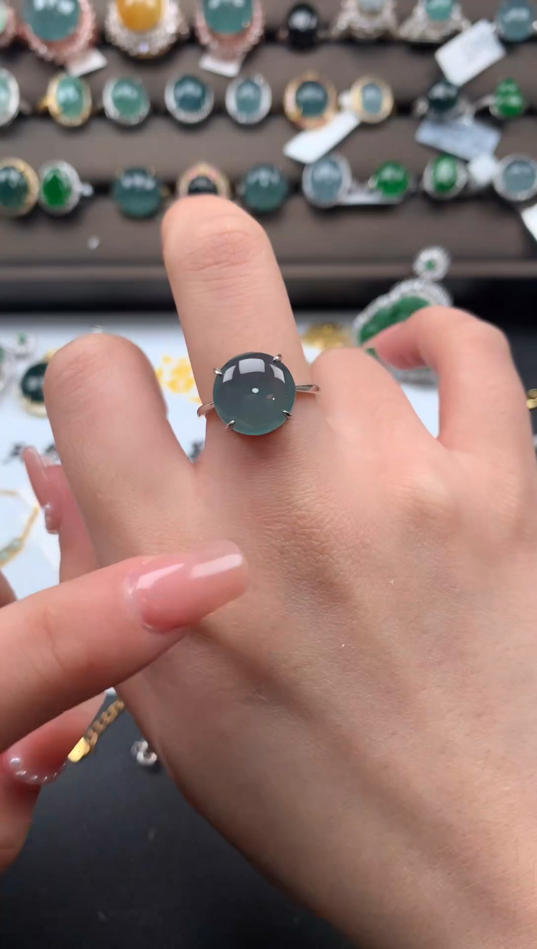 【闪购商品】翡翠戒指银S925镶嵌52141