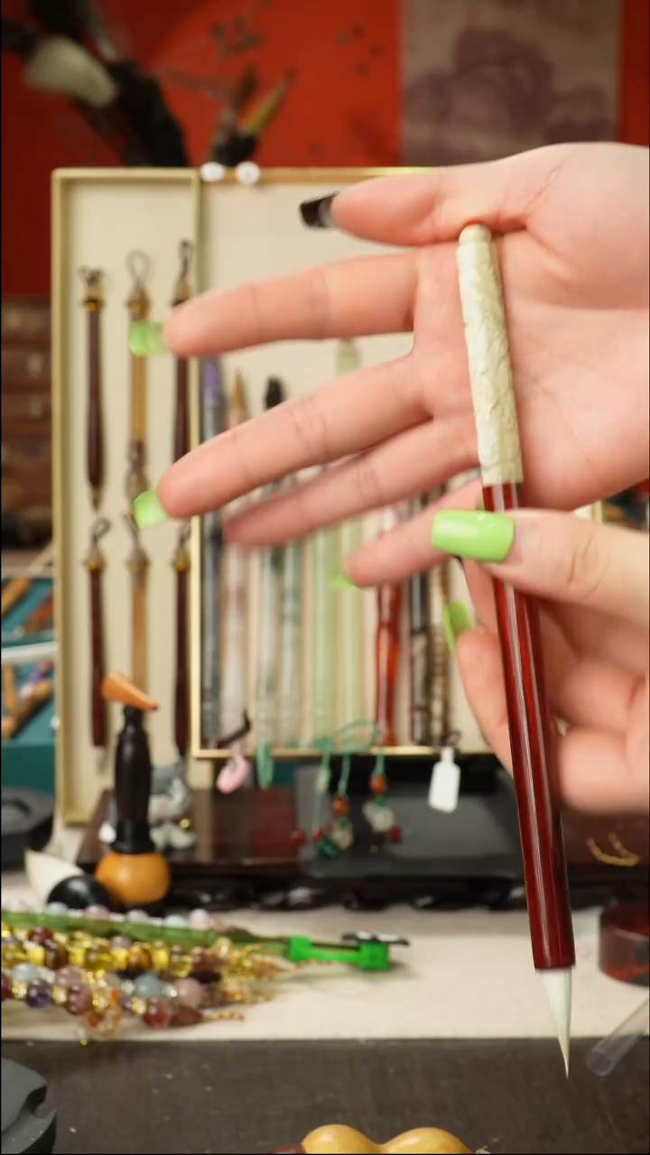 3号孤品高货毛笔链接 清水试笔 蘸墨不退