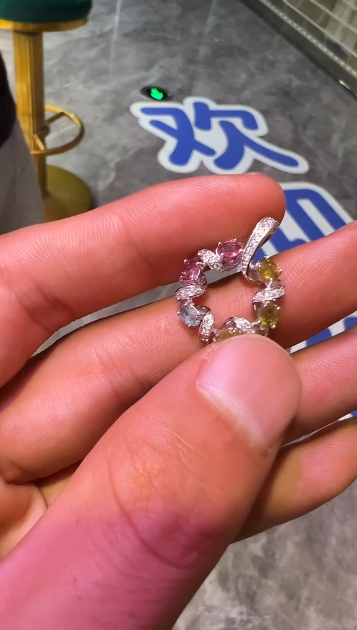 吊坠(不含链)银S925镶嵌碧玺1212m082多样性发其一