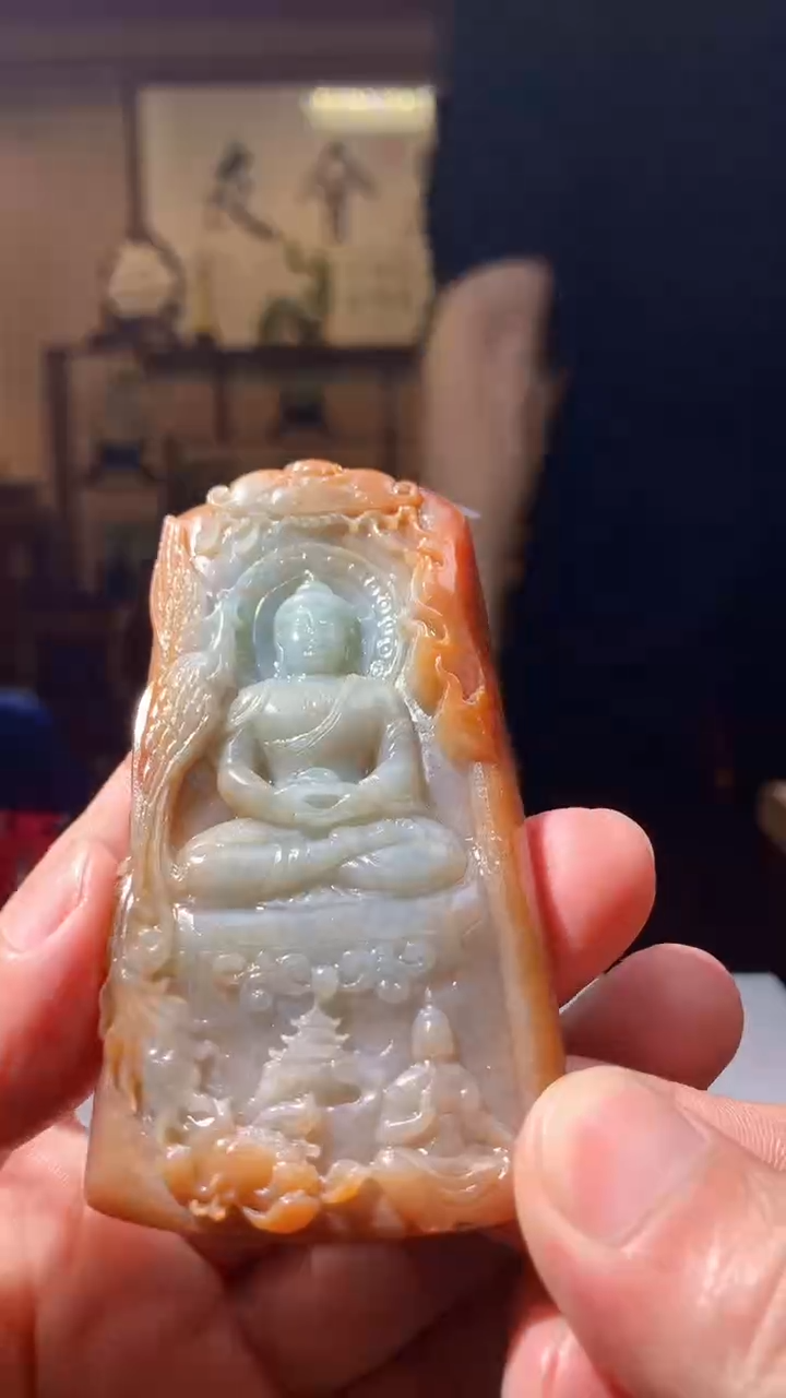 【闪购商品】定制翡翠未镶嵌1085hn-毛货挂件22