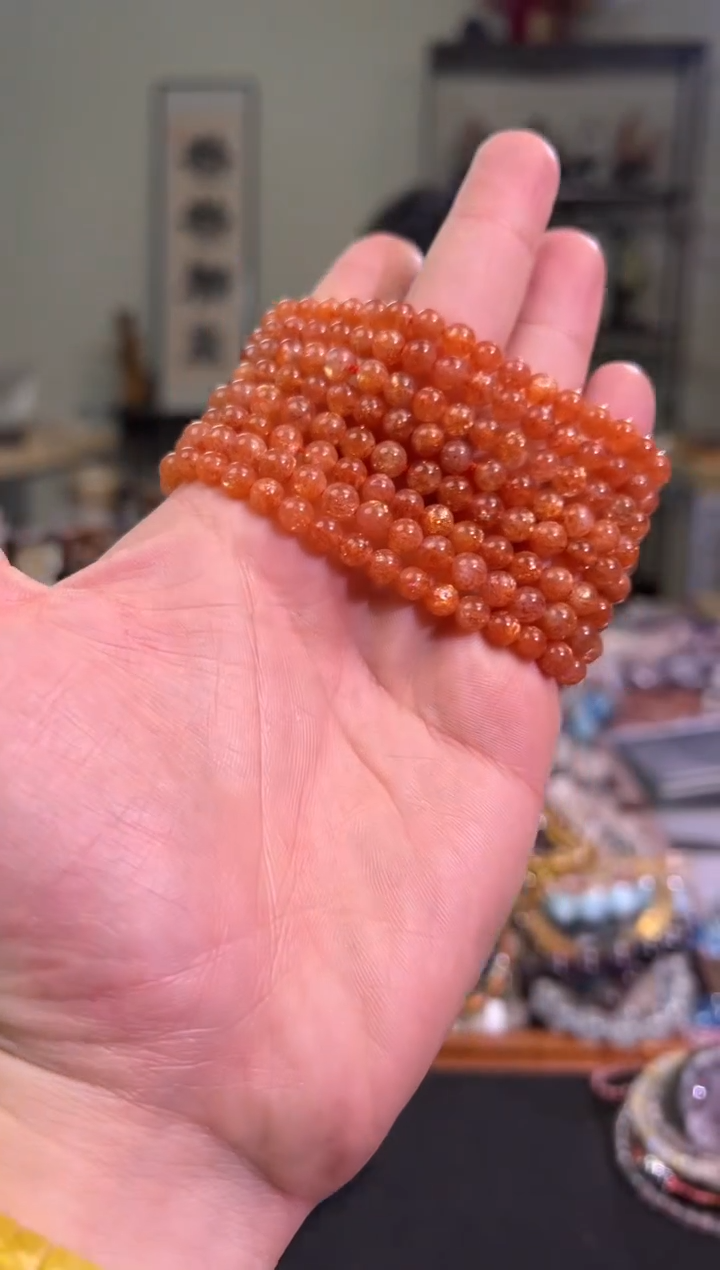 【闪购商品】日光石手链未镶嵌6mm±金太阳手串（多样性发其一）