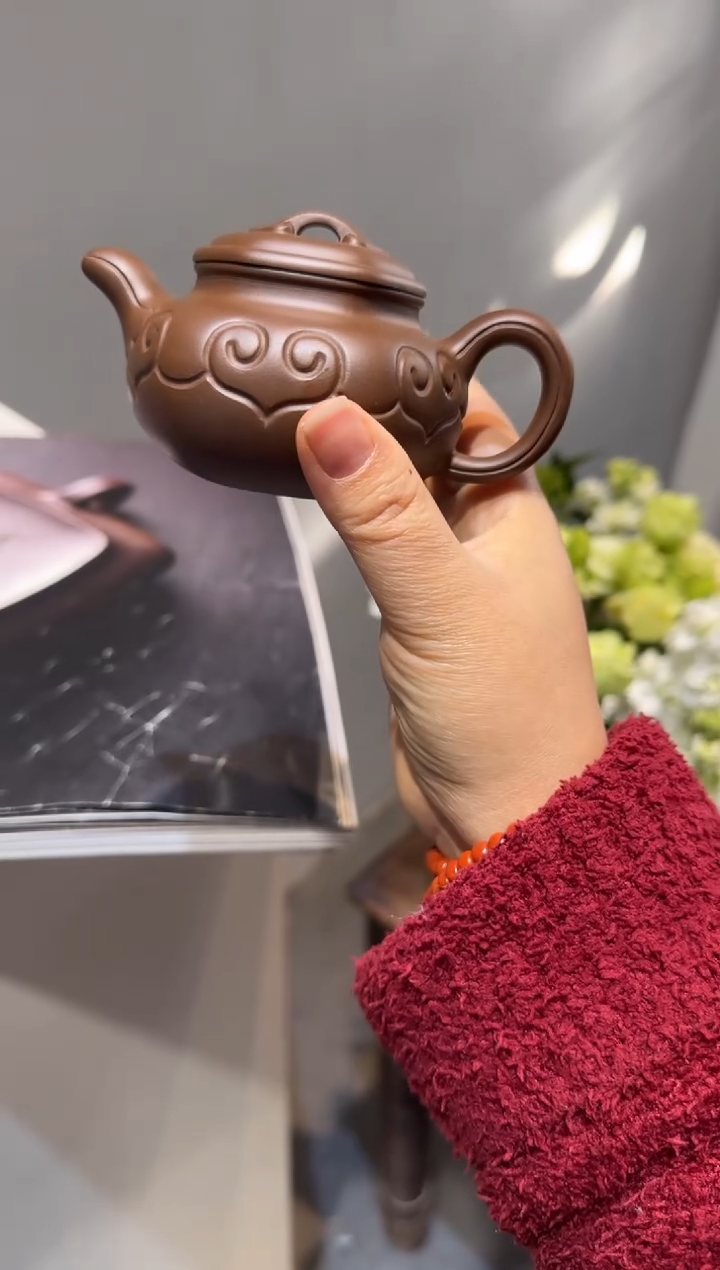 茶壶紫砂木*人六方仿古如意