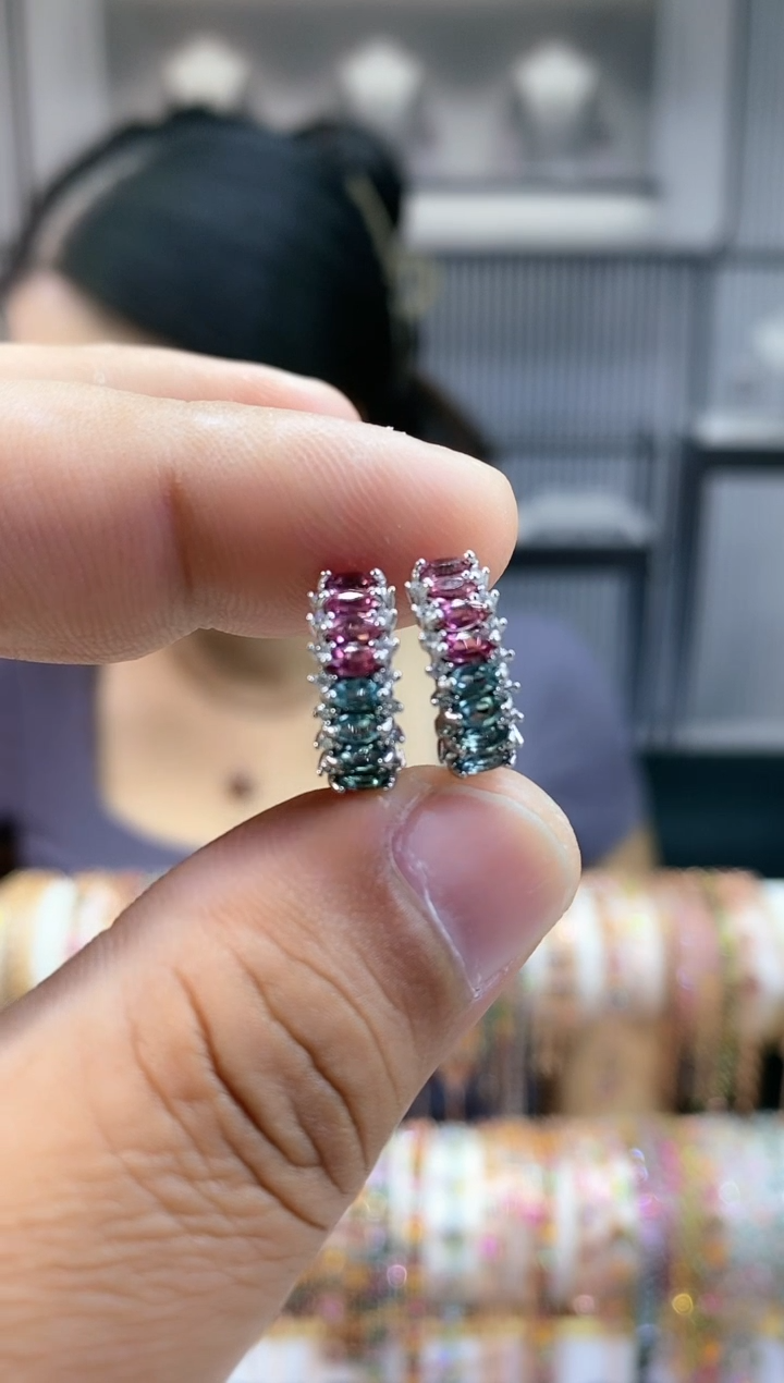 银S925镶嵌耳扣碧玺64354354354354