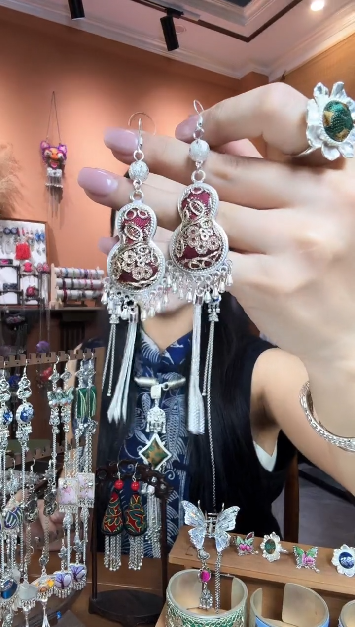 刺绣纯手工民族风耳环