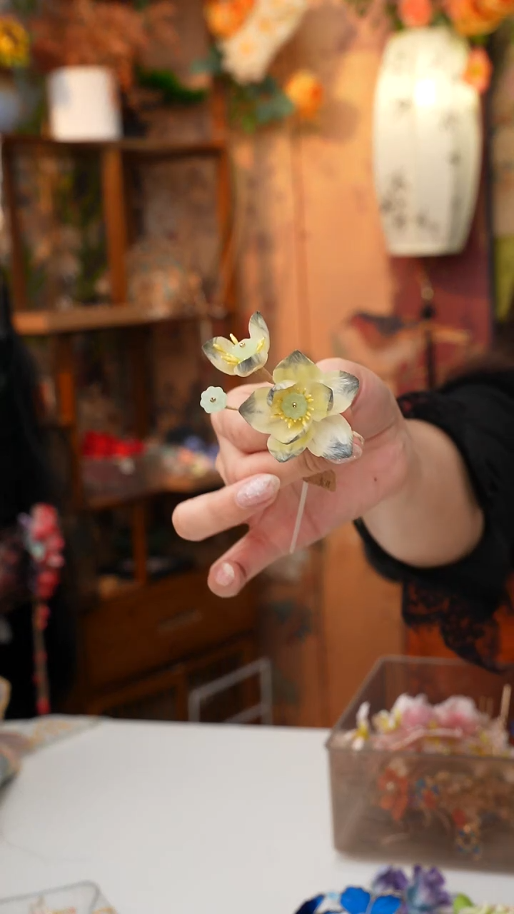 铜合金无锦簪阁非遗绒花