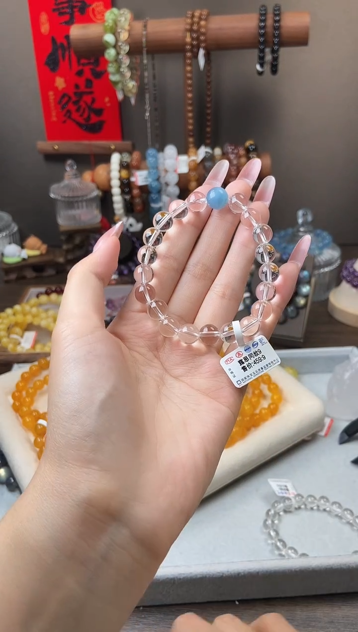水晶手串未镶嵌露思同款9m