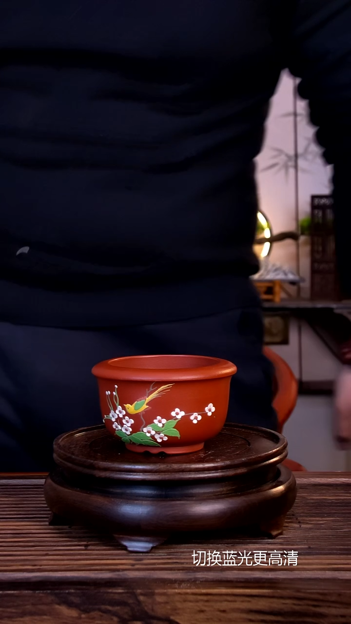 紫砂花盆紫砂花盆-微假 