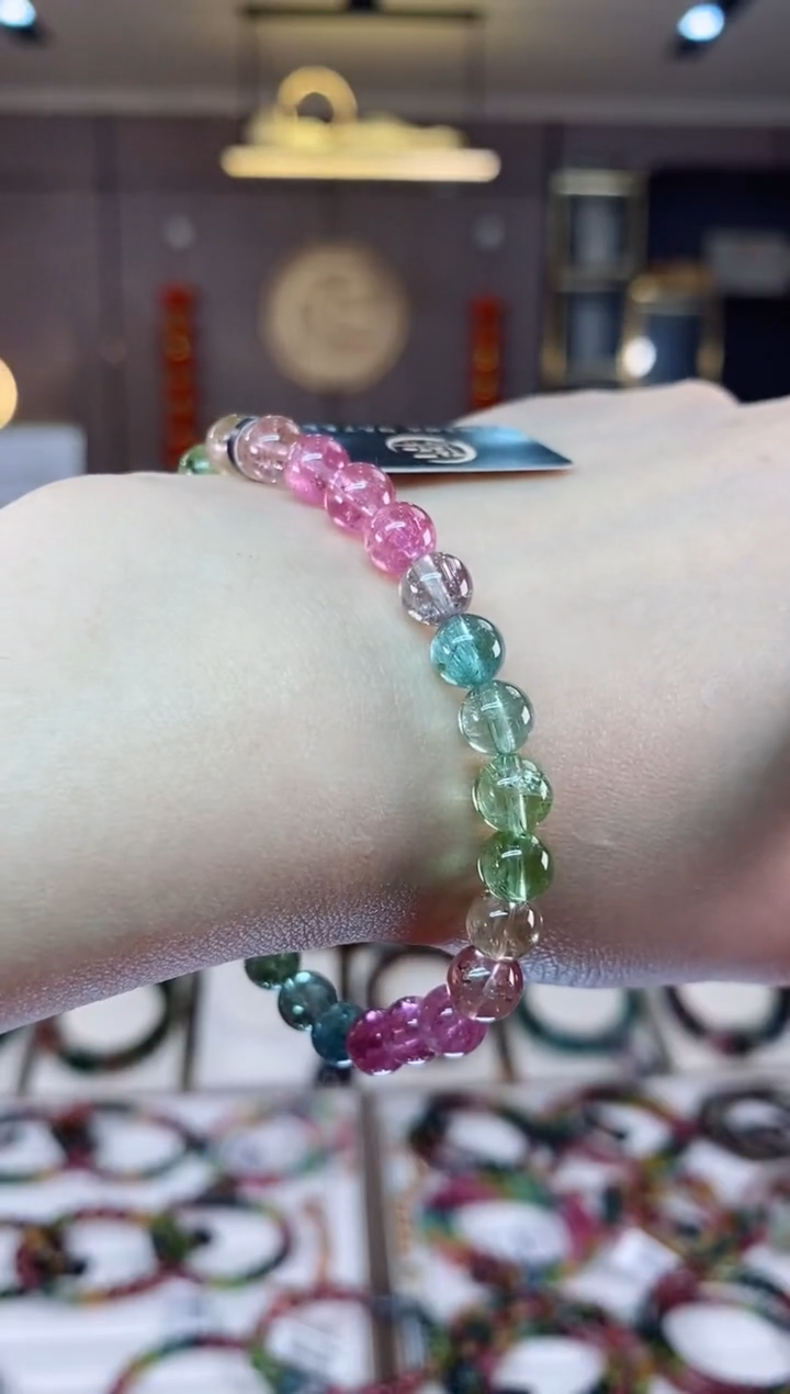 【闪购商品】碧玺单圈手串6mm+未镶嵌一物一证dan