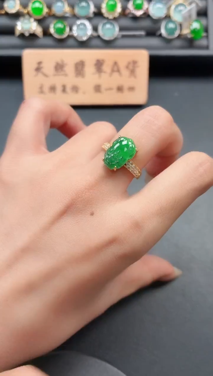 银S925镶嵌戒指翡翠1111