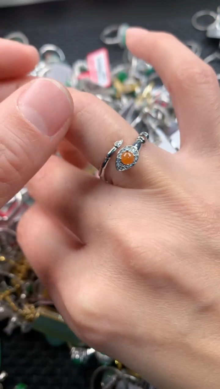 银S925镶嵌戒指翡翠777    8