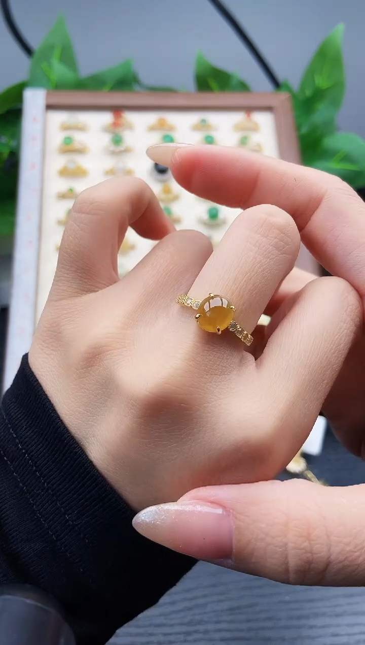 银S925镶嵌戒指翡翠12