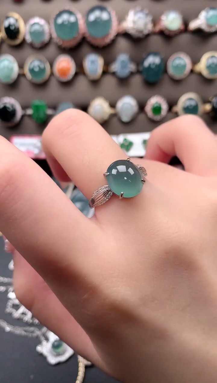 【闪购商品】翡翠戒指银S925镶嵌6123451