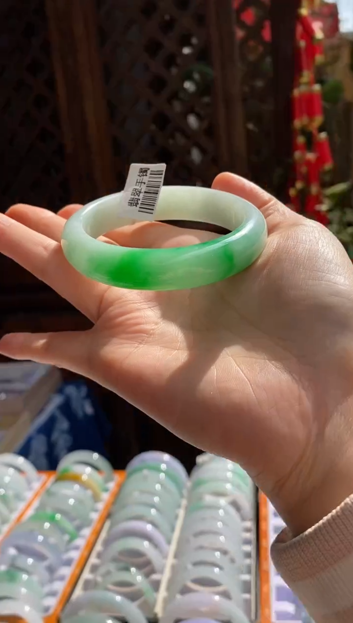 未镶嵌手镯翡翠55正圈