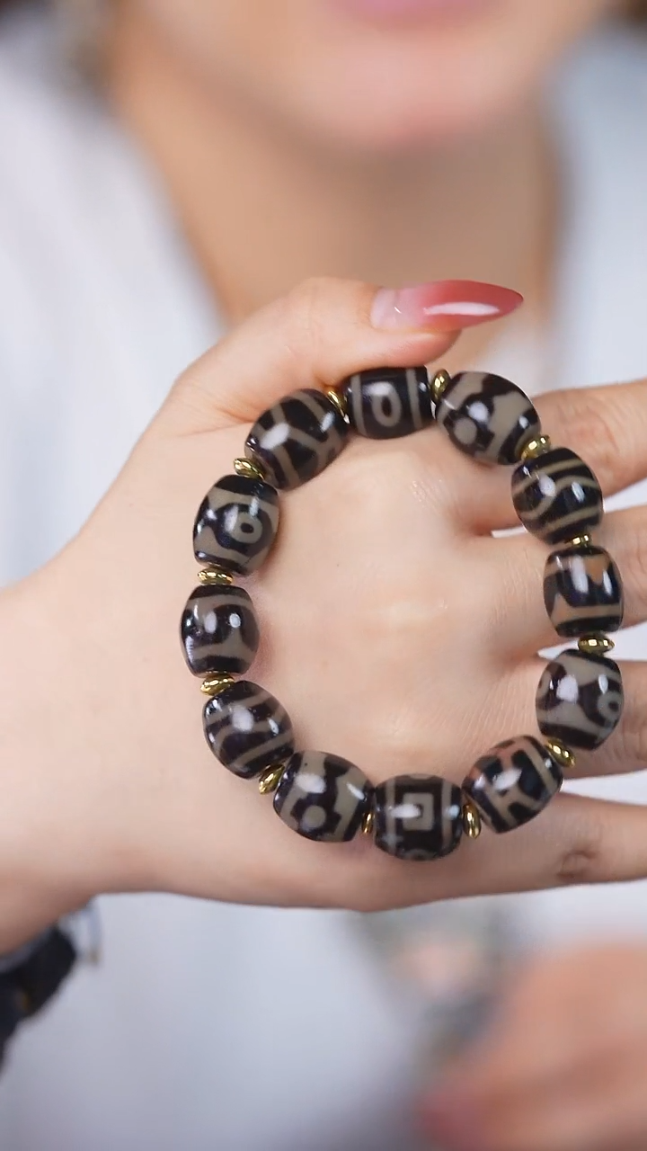 玛瑙/玉髓（覆膜）颈饰未镶嵌03-JY藏药多宝手串多样性发一