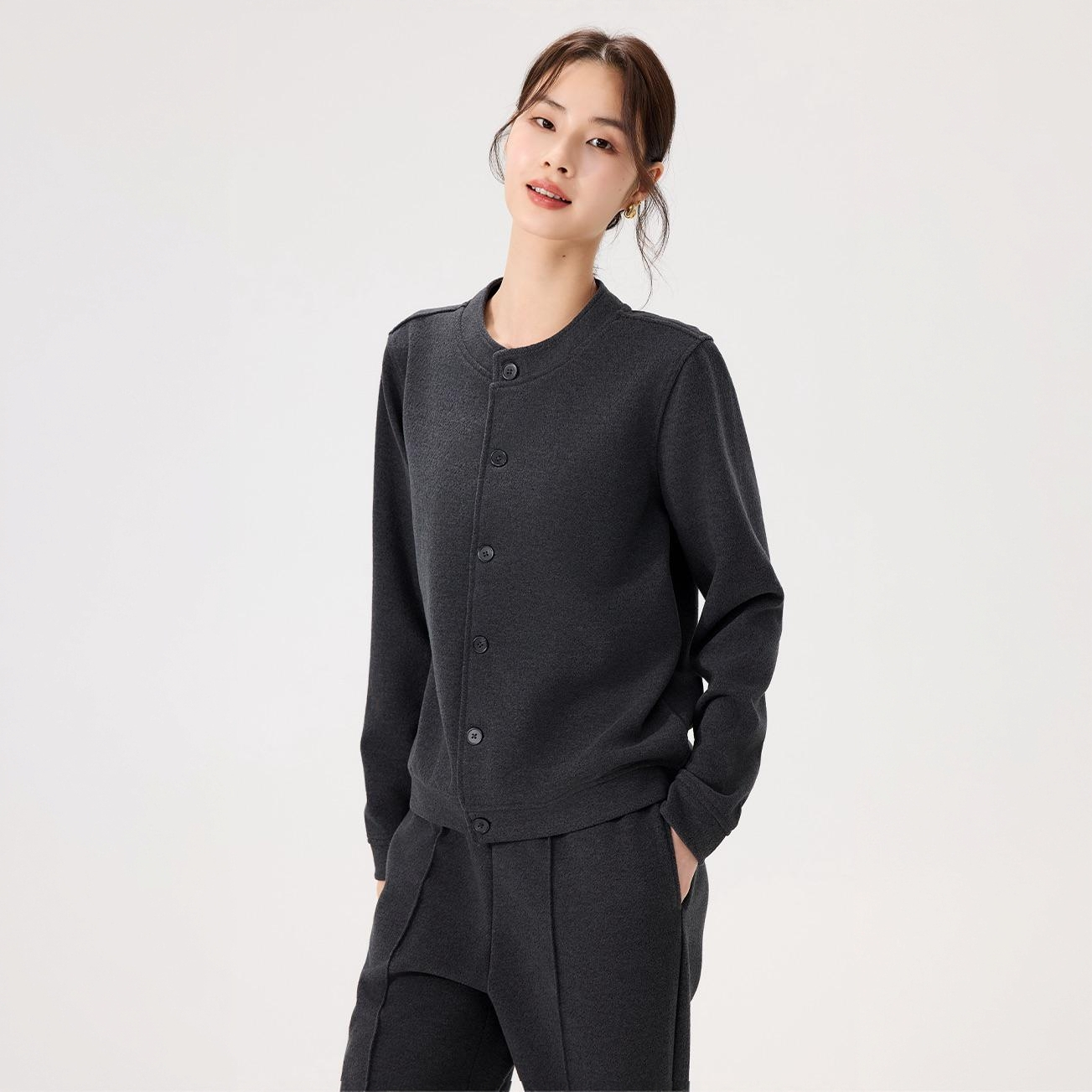 零岇休闲圆领小香风外套 FF14411730女单外套 