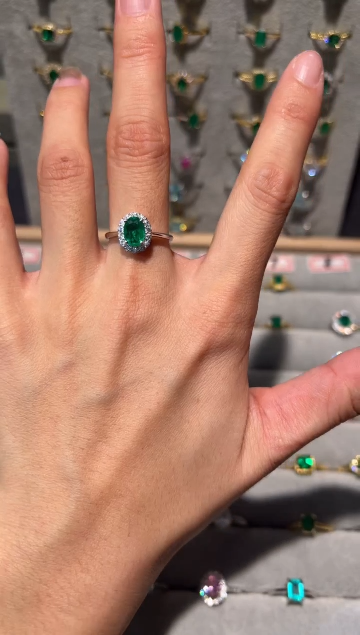 【闪购商品】祖母绿戒指银S925镶嵌456345563