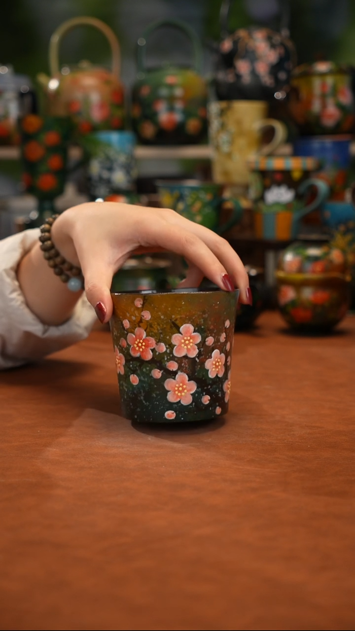 紫砂油画手绘釉下彩