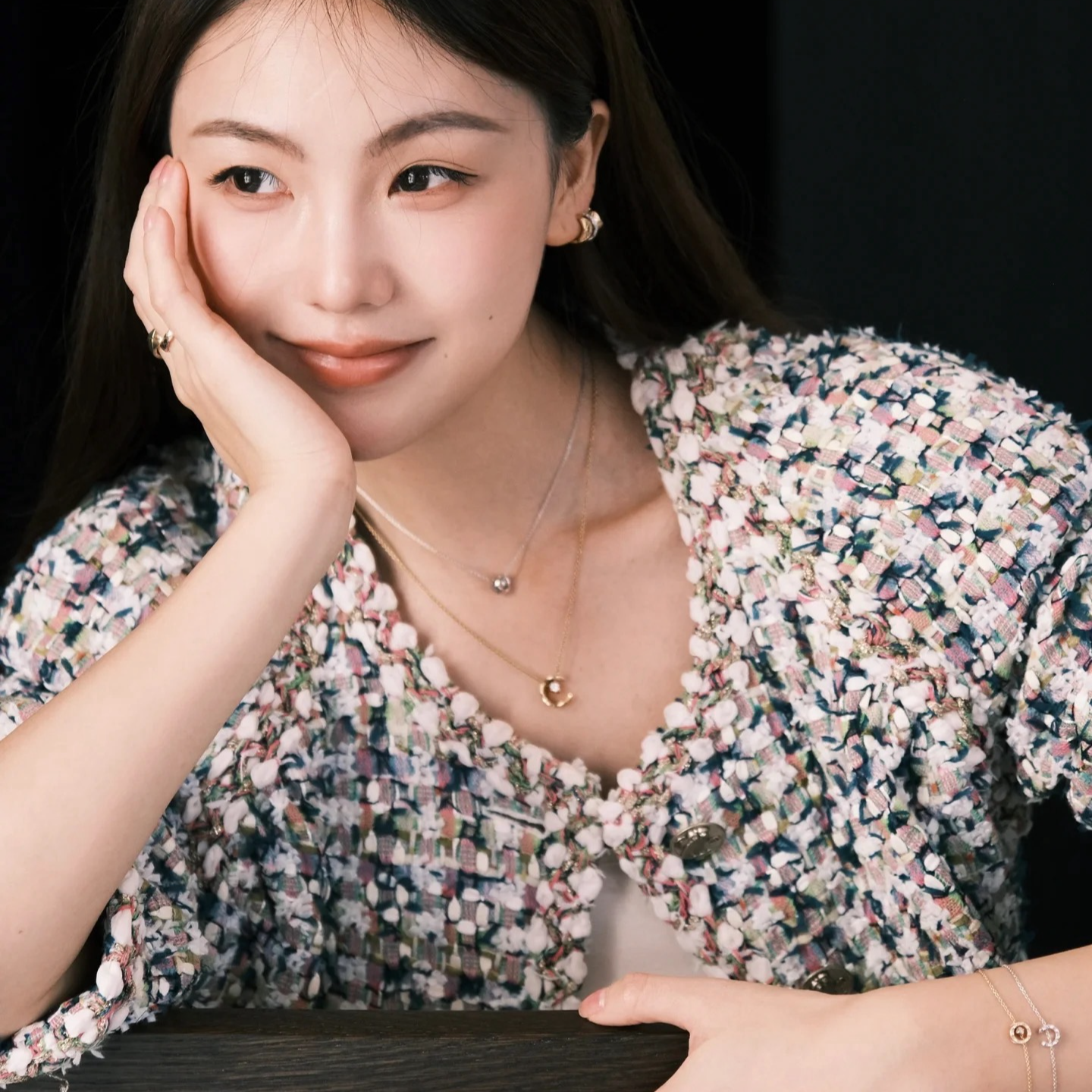 99新 Chanel/香奈儿  18C希腊粉绿粗呢外套 34码 