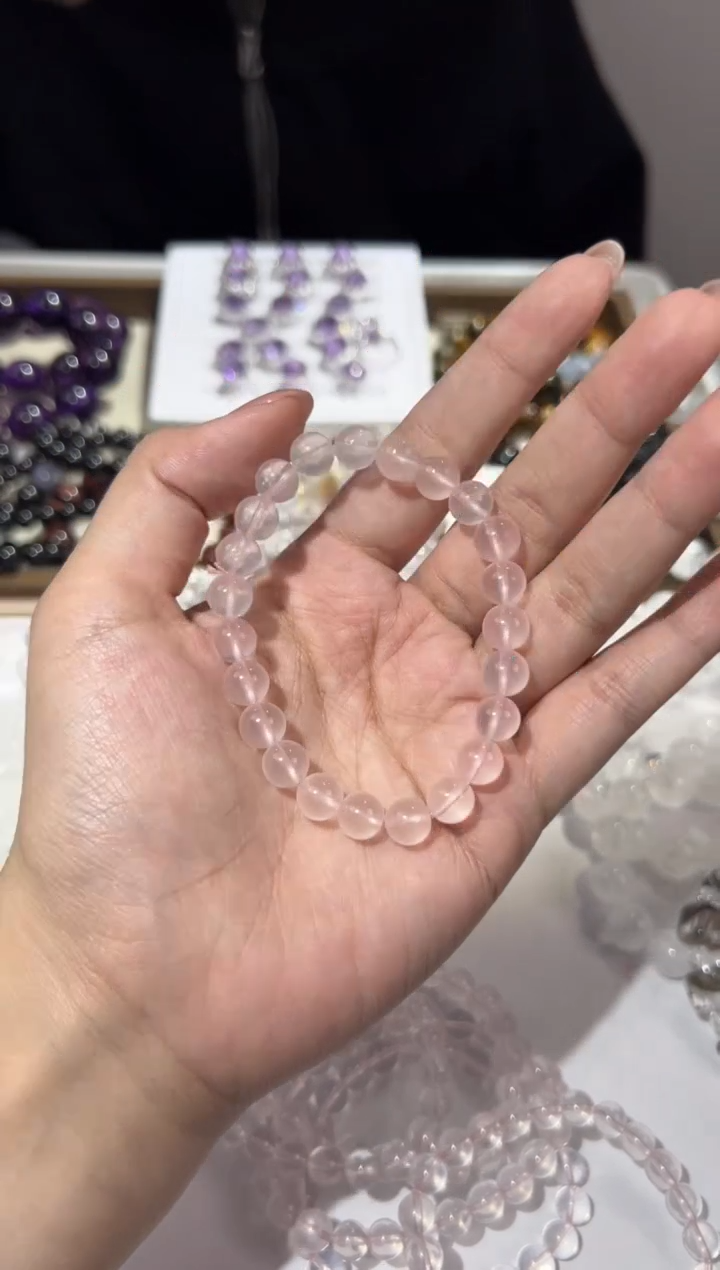 【闪购商品】芙蓉石手链未镶嵌8mm莫粉素串