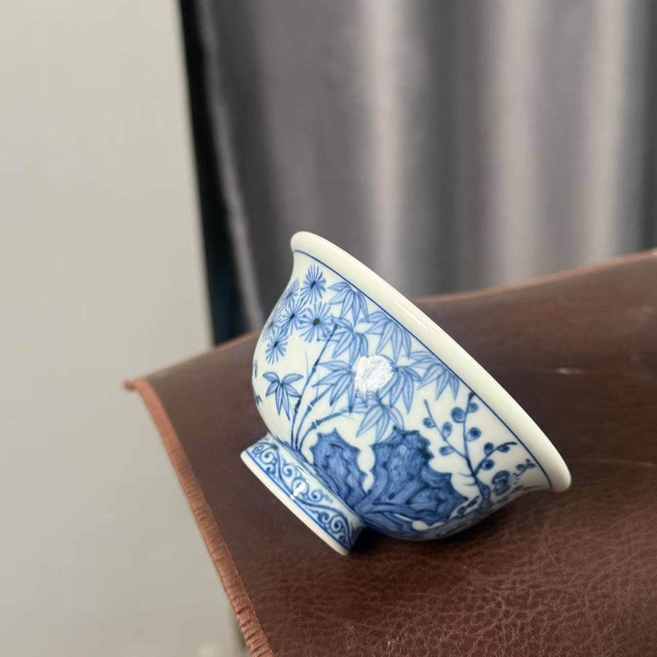 柴窑微瑕福利松竹梅小压手杯