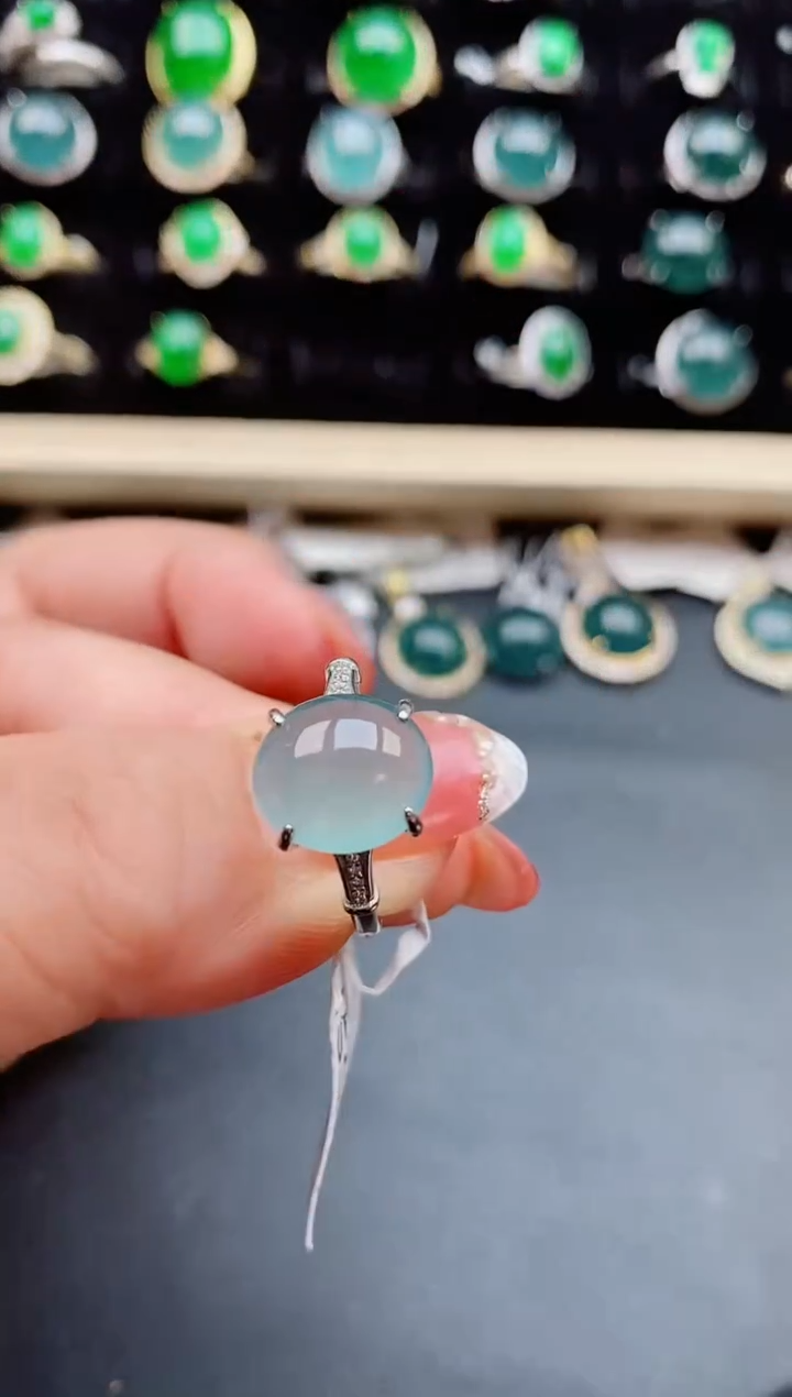 【闪购商品】翡翠戒指银S925镶嵌508550