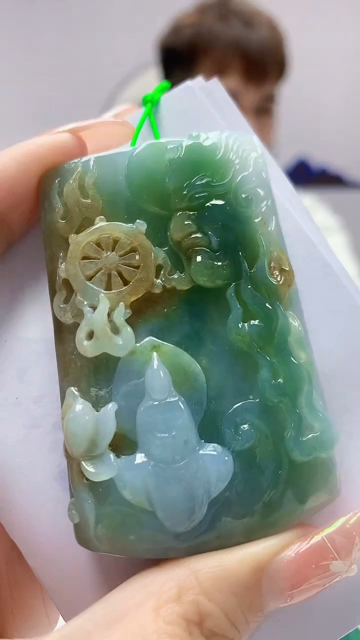 【闪购商品】定制翡翠未镶嵌4868DD-毛货挂件134