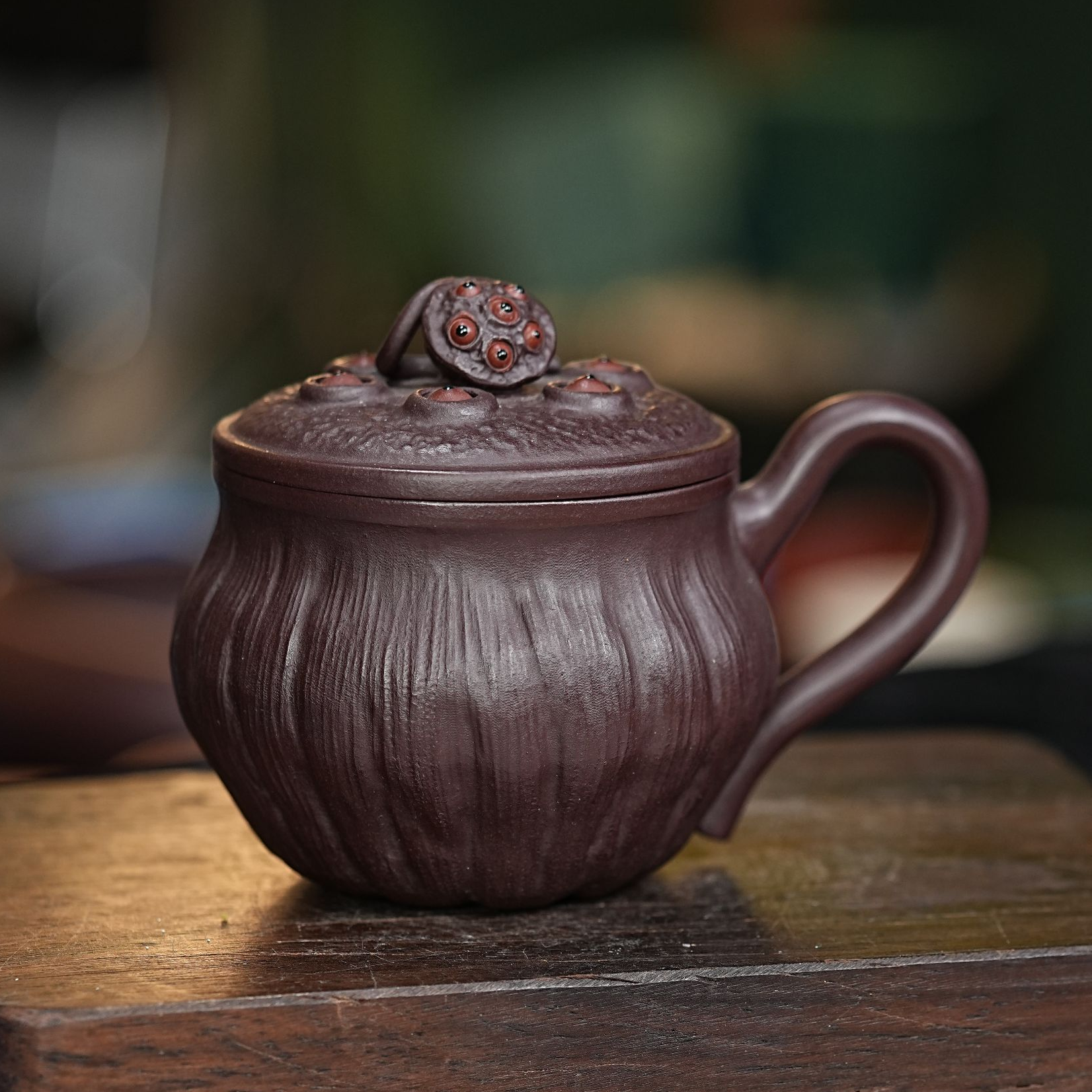 【2711莲蓬盖杯】宜兴原矿紫砂手工制作莲蓬盖杯