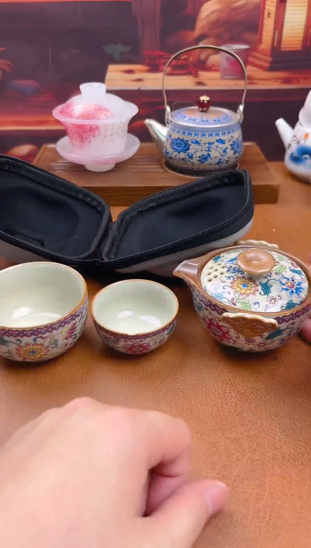 陶瓷茶具摆件旅行套组